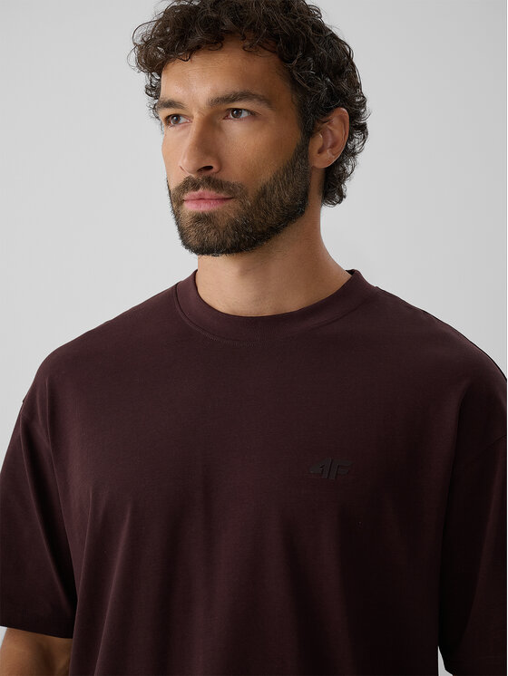 4F 4F T-Shirt COMMERCIAL Brązowy ciemny Loose Fit