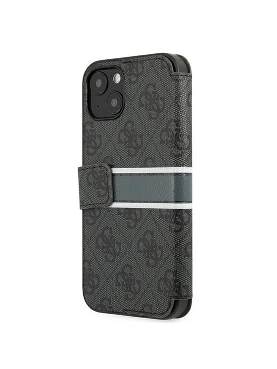 Guess Guess Etui na telefon 4G Stripe Book Szary