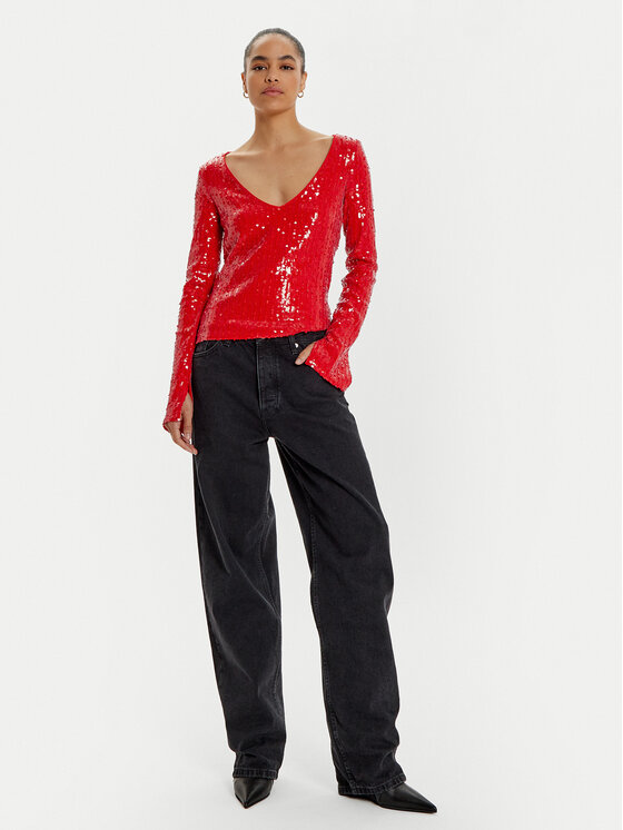 ROTATE ROTATE Bluza Georgia 1131493017 Rdeča Regular Fit
