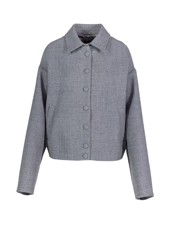 BENU BENU Kurtka bomber Wełniana AW25 Szary Oversize