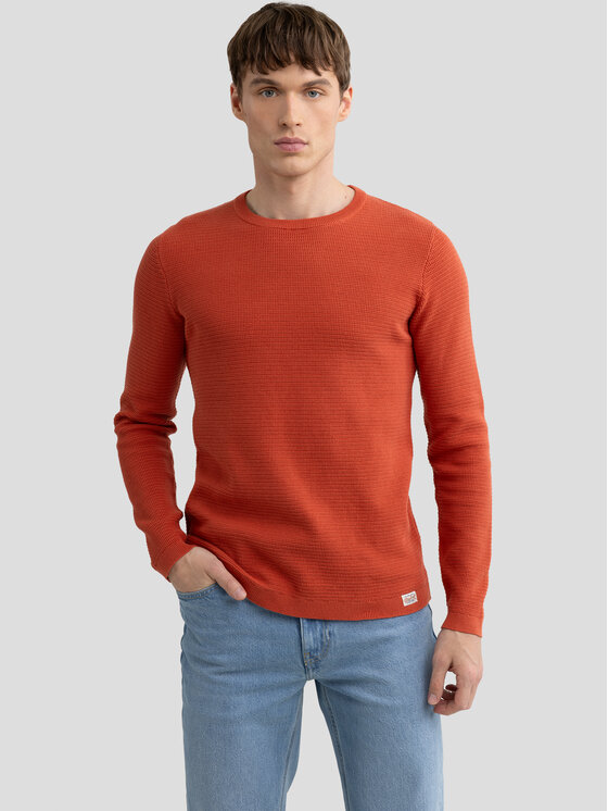 BIG STAR BIG STAR Sweter NEILON Pomarańczowy Basic Fit