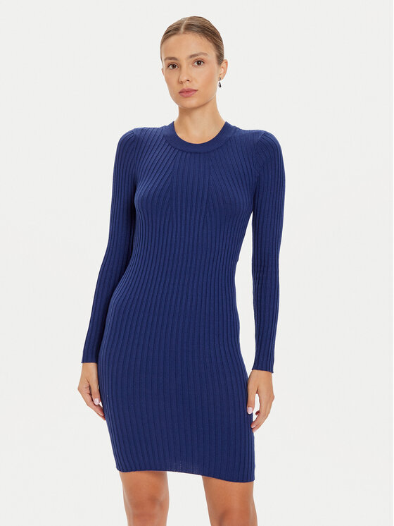 Pieces Pieces Rochie tricotată Crista 17115048 Albastru Slim Fit