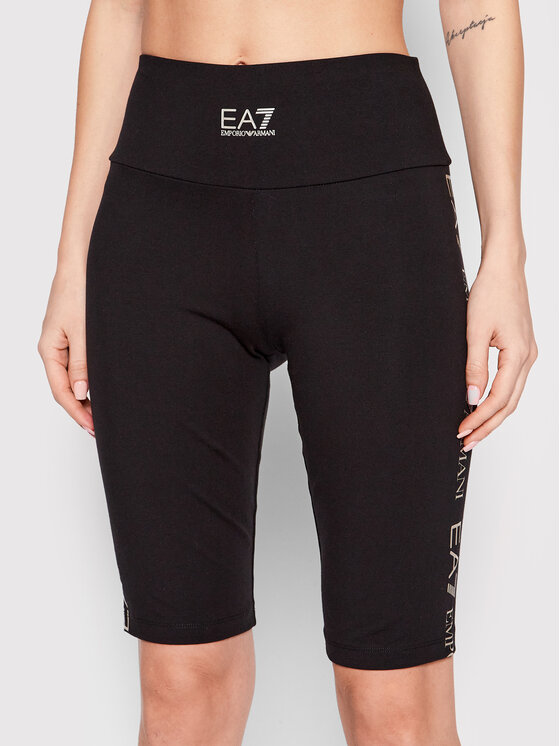 EA7 Emporio Armani Pantaloni scurți ciclism 3LTS61 TJ01Z 0200 Negru Slim Fit