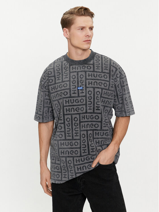 HUGO Hugo T-shirt Nidane 50510552 Siva Relaxed Fit