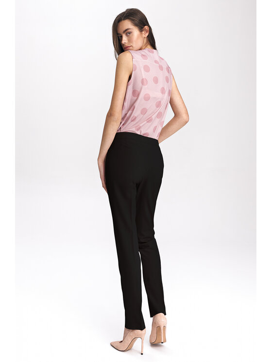 NIFE NIFE Kalhoty z materiálu SD39 Černá Classic Fit