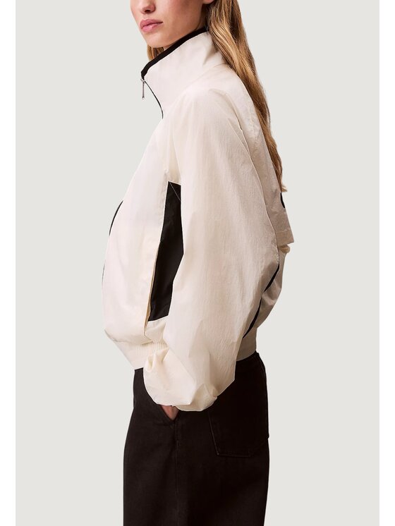 Calvin Klein Jeans Calvin Klein Jeans Μπουφάν μεταβατικό RETRO TRACK JACKET Λευκό Casual Fit