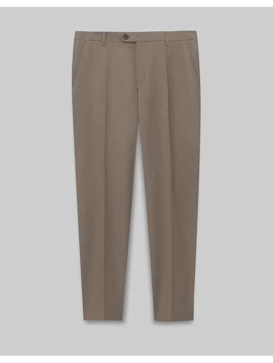 Borgio Borgio Spodnie garniturowe brione_gi Beżowy Slim Fit
