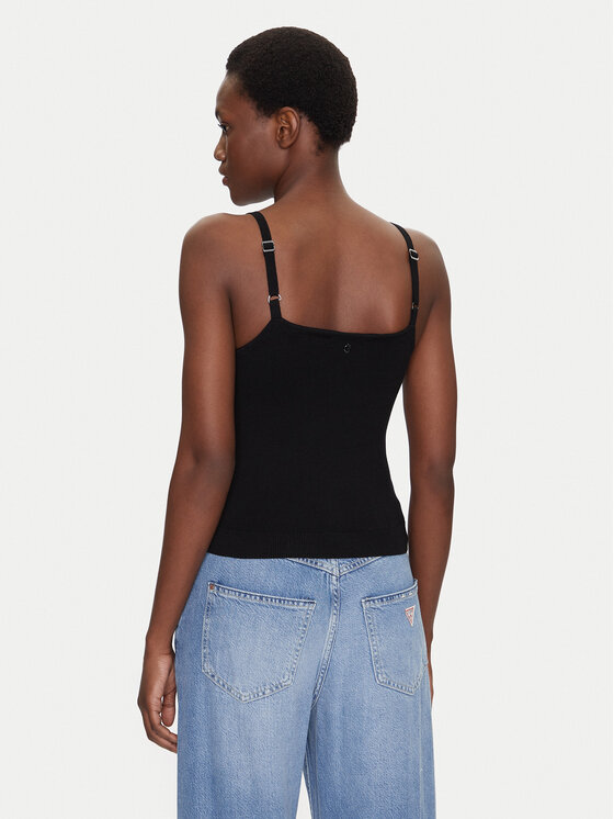 Guess Guess Τοπ W5GR47 Z3MN2 Μαύρο Regular Fit