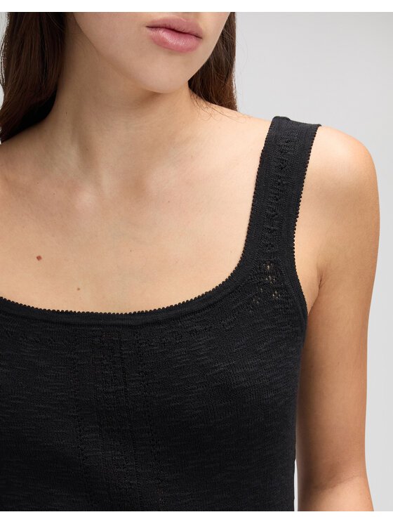 Lee Lee Koszula KNITTED TANK Czarny Slim Fit