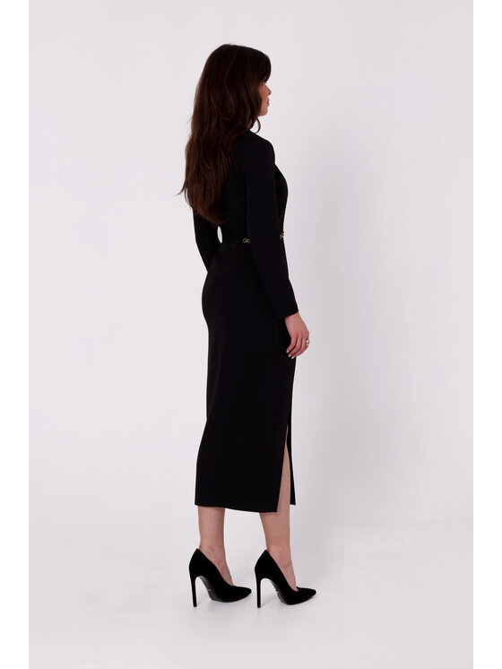 Makover Makover Každodenné šaty K178 Čierna Modern Fit