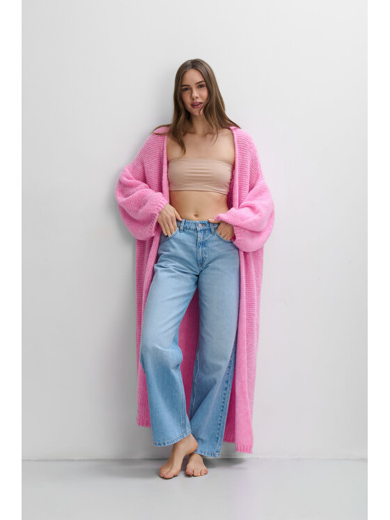 Fobya Fobya Kardigan F2111 Różowy Basic Fit