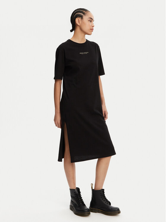Armani Exchange Armani Exchange Kleid für den Alltag 8NYACF YJG3Z 52AK Schwarz Regular Fit