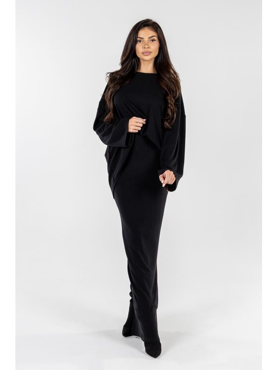 Agatha Studio Agatha Studio Komplet sweter i spódnica ołówkowa A26ZS-KS-K07 Czarny Slim Fit
