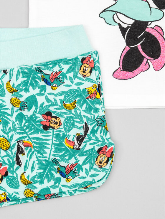 Zippy Zippy Komplet t-shirt i spodenki Myszka Minnie ZKGAP0602 23004 Biały Regular Fit