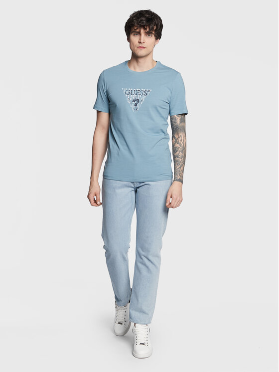 T-shirt Geo Triangle M3GI23 J1314 Blu Slim Fit