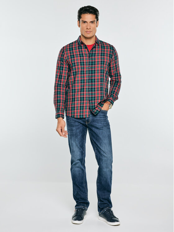 BIG STAR BIG STAR Koszula GUBERNI Czerwony Basic Fit