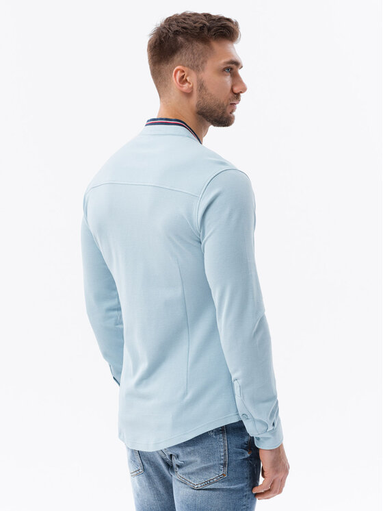 Ombre Ombre Košile K542 Modrá Slim Fit