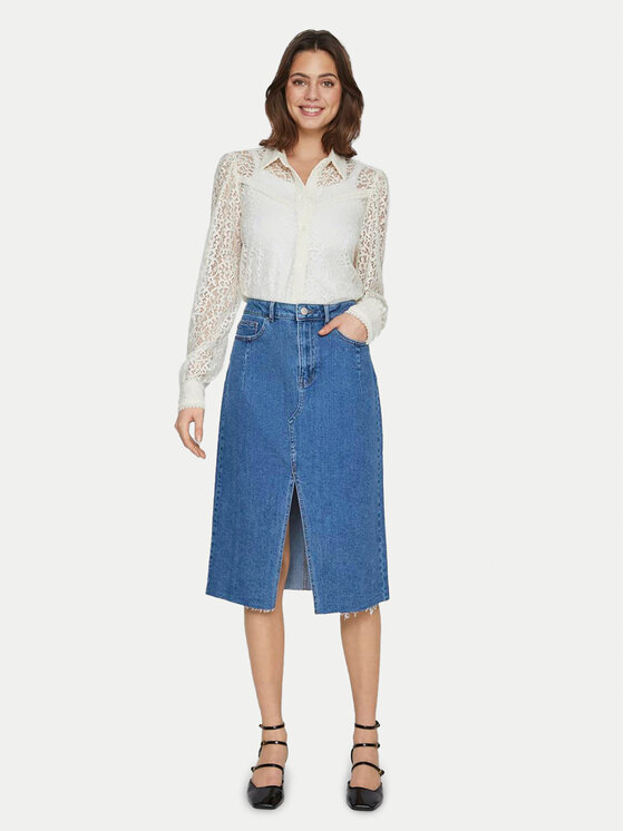 Vila Vila Jeans krilo 14092091 Modra Regular Fit