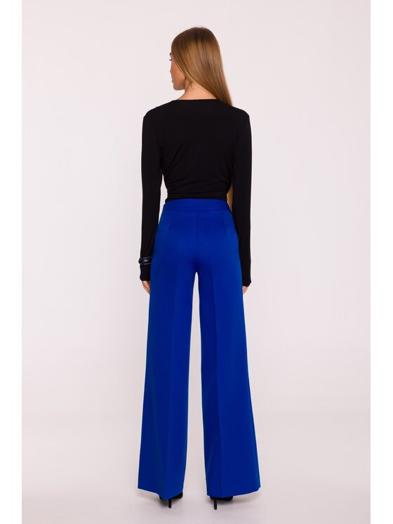 Made of Emotion Made of Emotion Spodnie materiałowe M875 Niebieski Wide Leg