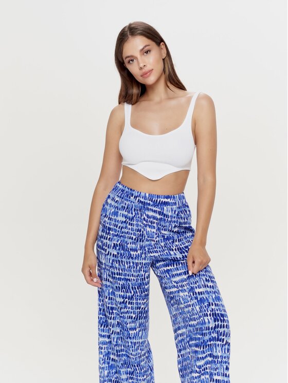 Dress Point Dress Point Spodnie materiałowe Blue Lagoon Trousers Niebieski Wide Leg