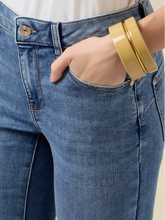 Oltre Oltre Jeansy P573R108900N024 Turkusowy Skin Fit