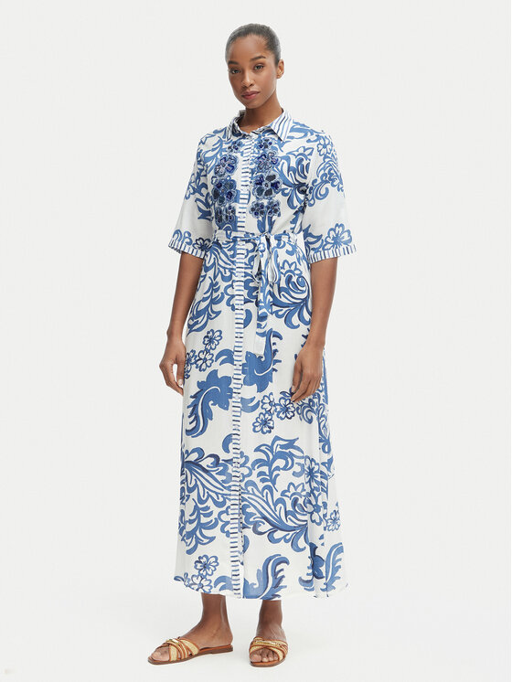 Iconique Iconique Haljina košulja Emma IC26-038 Plava Regular Fit