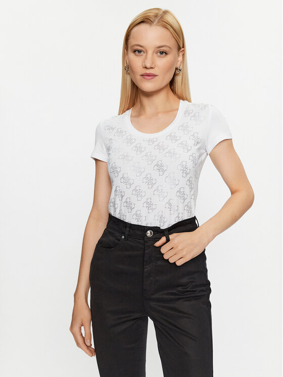 Guess Guess T-shirt W3BI53 J1314 Bijela Slim Fit