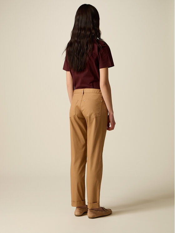 Oltre Oltre Pantaloni di tessuto P740R008874N022 Marrone Regular Fit
