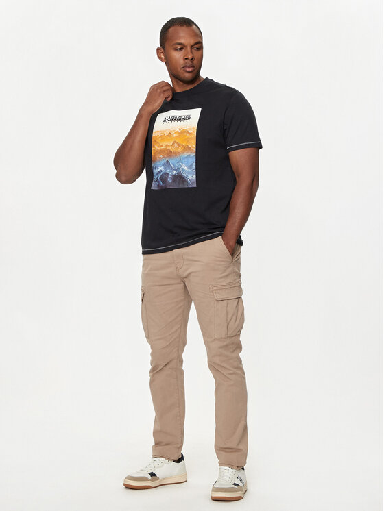 Napapijri Napapijri T-krekls S-Rollin NP0A4I3D Melns Regular Fit