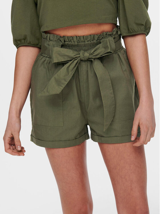 ONLY ONLY Szorty materiałowe Smilla 15154906 Khaki Regular Fit