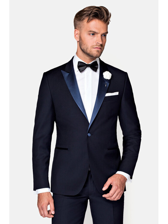 Lancerto Lancerto Marynarka Lincoln Granatowy Slim Fit