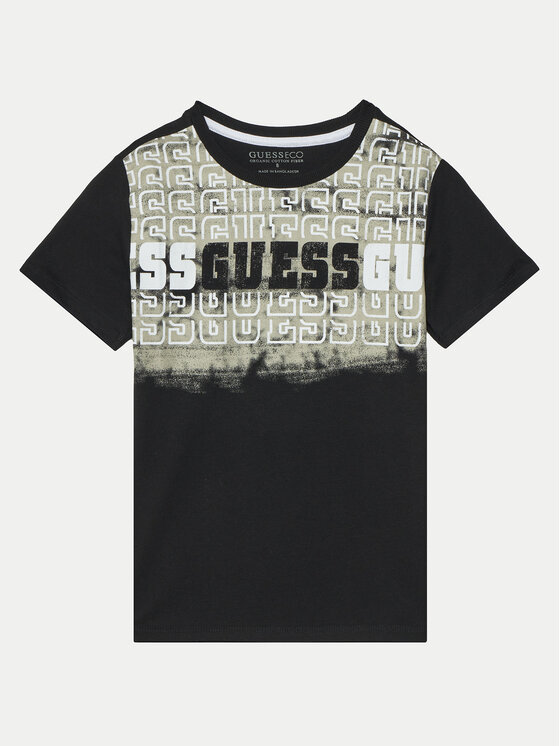 Guess Guess Tricou L5RI23 K8HM4 Negru Regular Fit