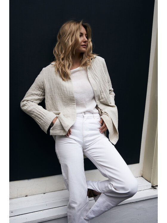 TRIPLES TRIPLES Koszula Pamela Beżowy Basic Fit