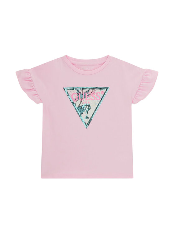 Guess Guess Marškinėlių ir šortų komplektas K6GG02 K6YW4 Šviesiai rožinė Regular Fit