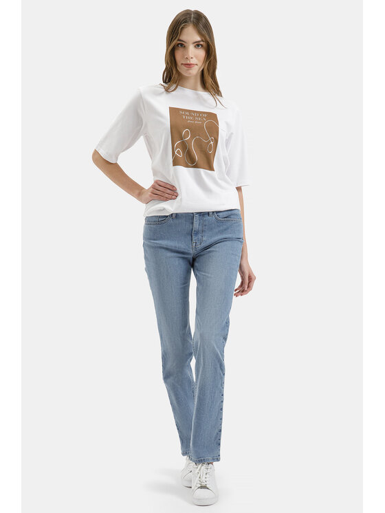 Cross Jeans Cross Jeans T-Shirt 56272-008 Biały