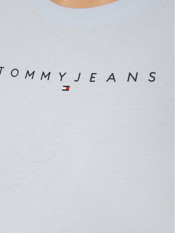 Tommy Jeans Tommy Jeans Majica Linear DW0DW18398 Svetlo modra Slim Fit