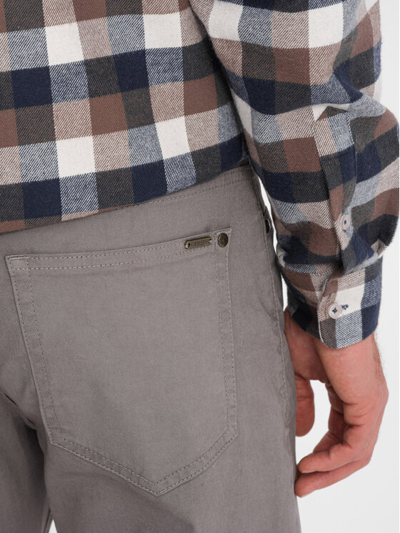 Ombre Ombre Spodnie materiałowe OM-PACP-0151 Beżowy Fitting Fit