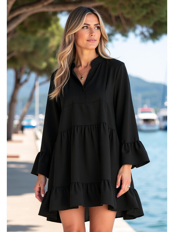 FIGL FIGL Vestito da giorno M1136 Nero A-Line Fit