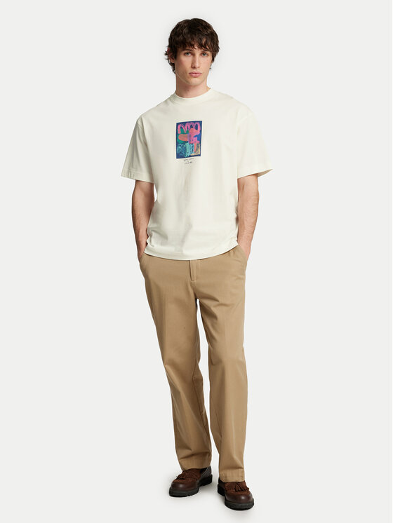 Selected Homme Selected Homme Tricou Will 16097225 Écru Relaxed Fit