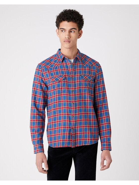Wrangler Wrangler Camicia LS WESTERN SHIRT Blu Regular Fit