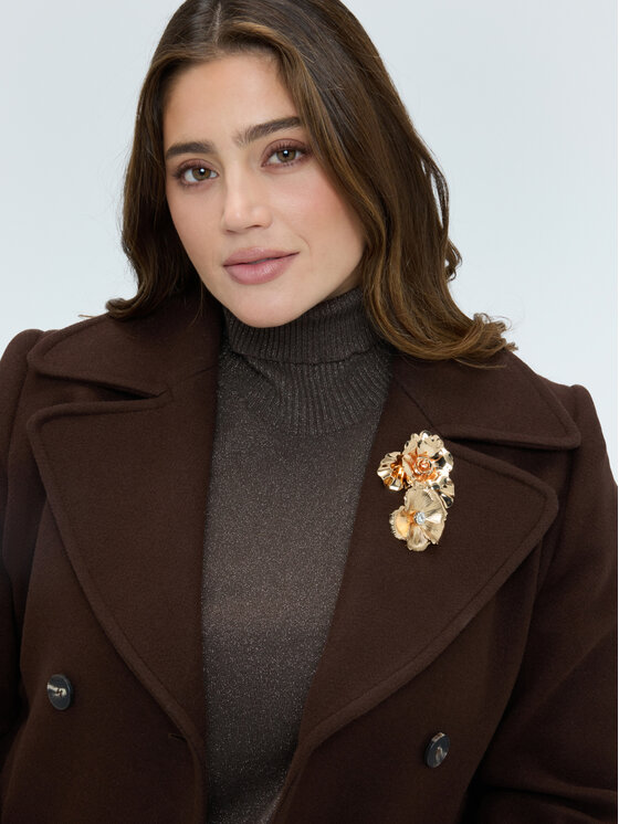 Fiorella Rubino Fiorella Rubino Płaszcz zimowy 8024T000372N032 Brązowy A-Line Fit