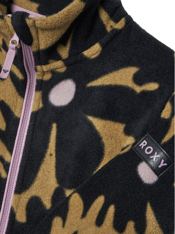 Roxy Roxy Fleecová mikina Windyspirit ERGFT04012 Čierna Slim Fit