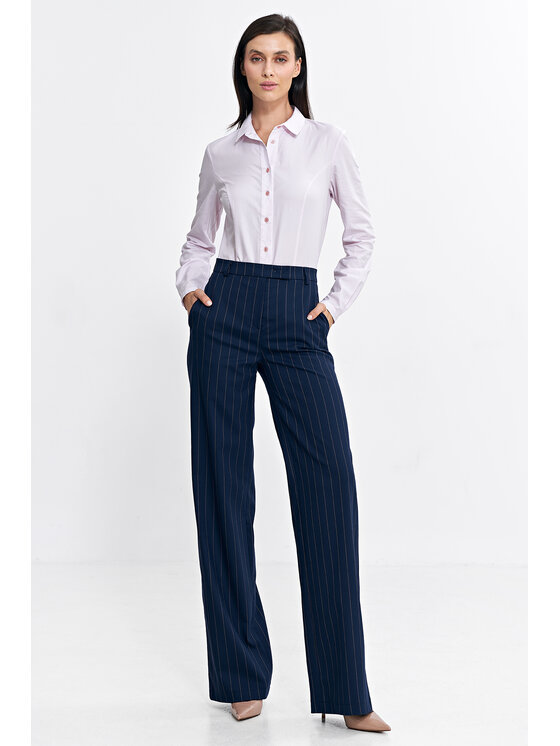 NIFE NIFE Spodnie damskie SD103 Granatowy Regular Fit