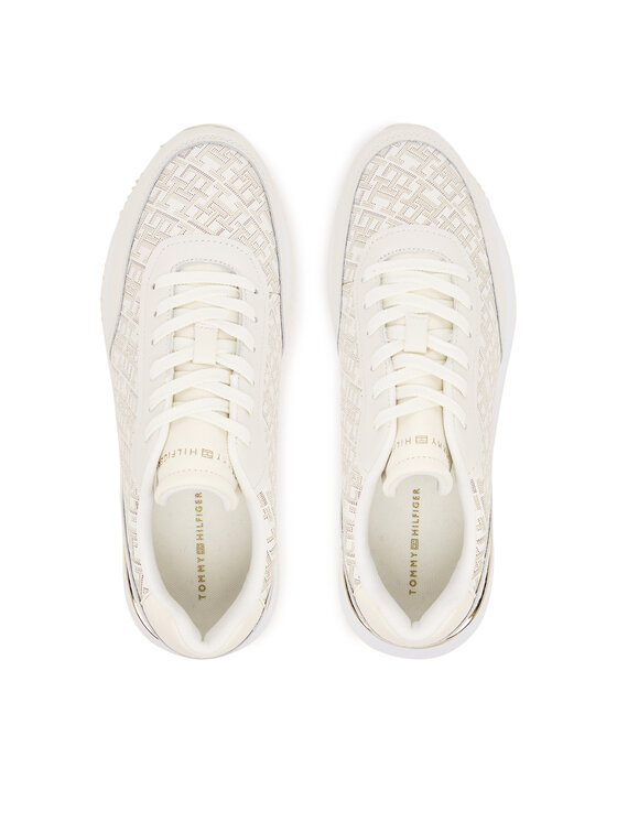 Tommy Hilfiger Tommy Hilfiger Tenisice Chic Monogram Runner FW0FW09051 Écru