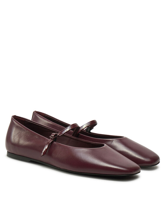 Calvin Klein Calvin Klein Балетки Mary Jane Ballerina - Lth HW0HW02307 Бордовий