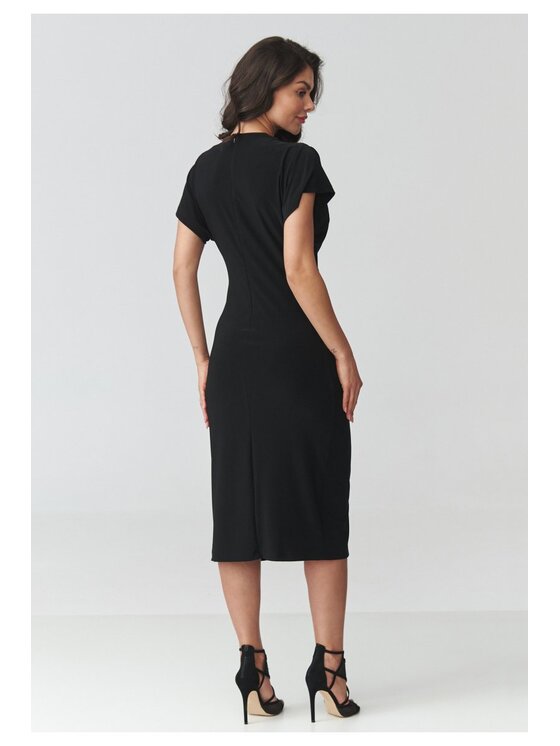 Makadamia Makadamia Sukienka codzienna M938 Czarny Loose Fit
