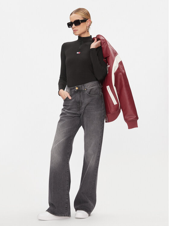 Tommy Jeans Tommy Jeans Halenka Xs Badge DW0DW16496 Černá Slim Fit