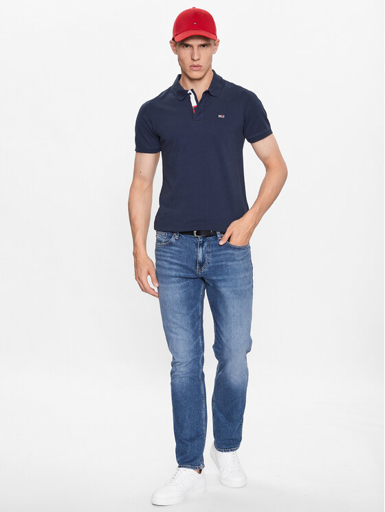 Tommy Jeans Tommy Jeans Polo DM0DM15370 Granatowy Slim Fit