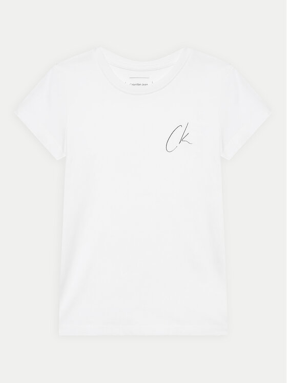 Calvin Klein Jeans Calvin Klein Jeans Marškinėliai Signage IG0IG02624 Balta Slim Fit