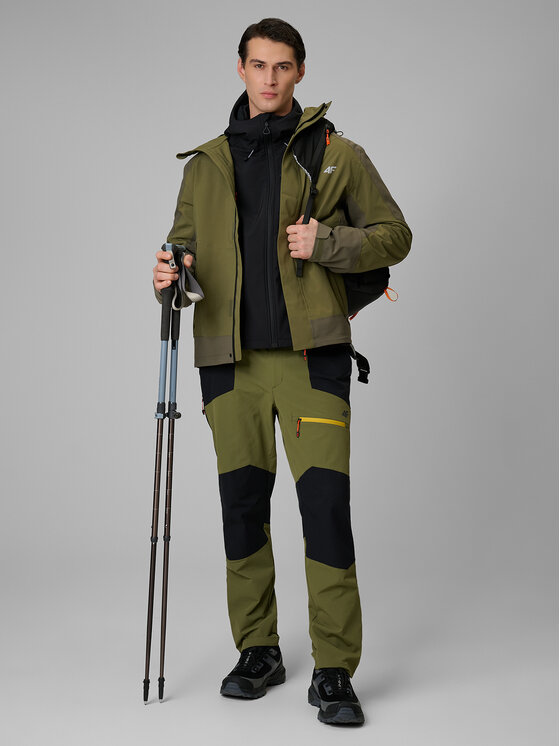 4F 4F Spodnie outdoor TREKKING Khaki Regular Fit